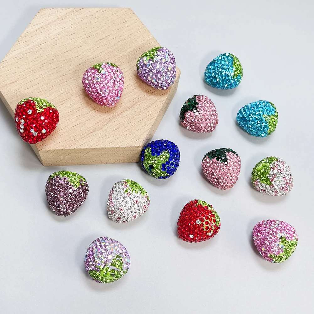 

Cordial Design 20*22MM 50Pcs Hand Made/DIY Polymer Clay Beads/Rhinestone Effect/Jewelry Accessories/Strawberry Shape #18950