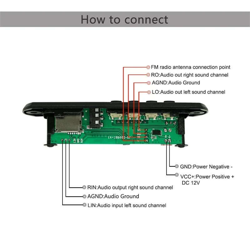 Carte décodeur de lecteur MP3 Bluetooth 5.0, radio FM, TF, USB, récepteur de musique AUX Tech, kit de voiture, carte amplificateur audio, nouveau, 3.5mm