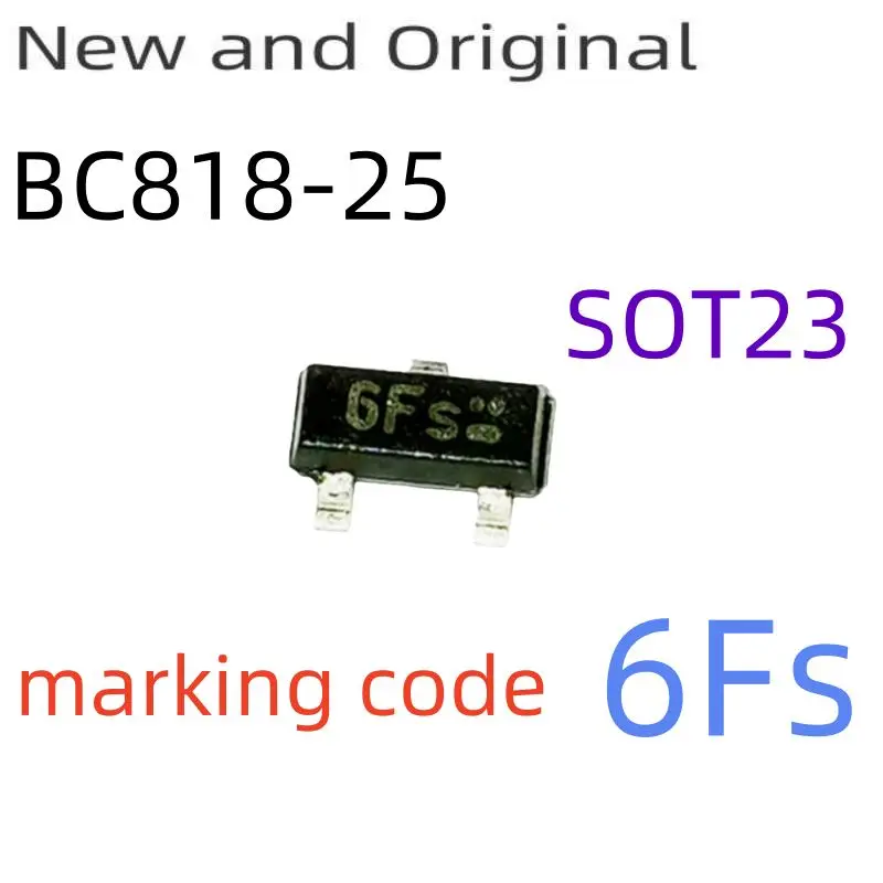 

BC818-25 SOT23 25V 500mA NPN Silicon AF Transistors marking code 6Fs
