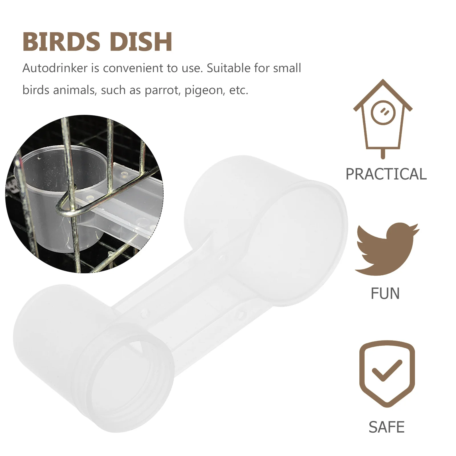 

10pcs Birds Waterer Automatic Drinking Bottle For Parrot Pigeon Plastic Pet Feeder Clean Easy Bird Drinker Supply Zoo Home Use