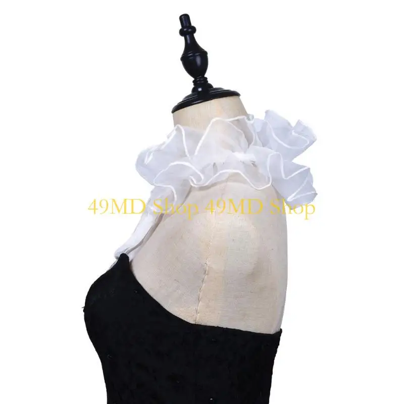 49md-white-elizabethan-ruffle-false-collar-choker-with-wrist-cuffs-set-for-renaissances-fairs-and-theatrical-performances