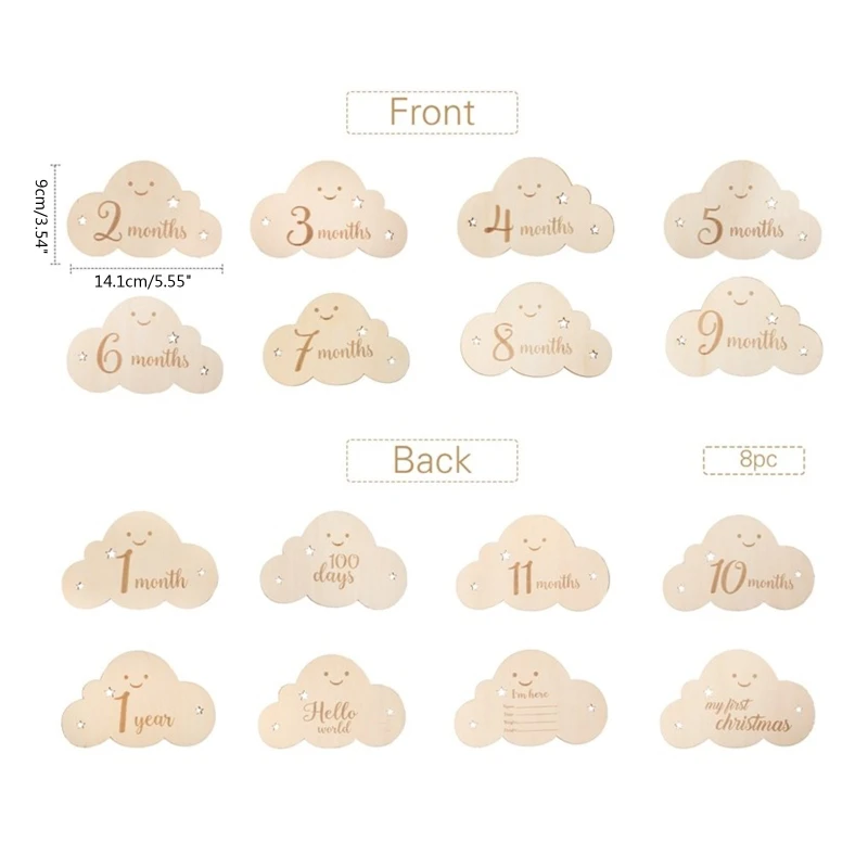 N80C 8 szt. Marker wzrostu ciąży Karty ogłoszeń dla dzieci Karta fotograficzna dla niemowląt pamiątkowa