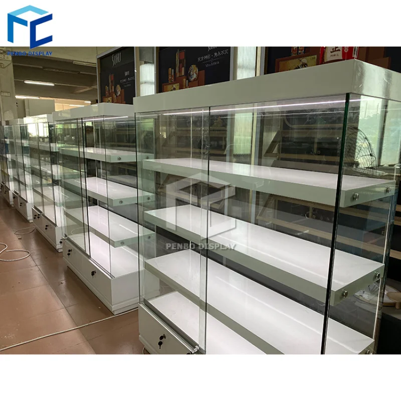 

2025customized.Modern Counter Dispensary Display Cases Smoke Shop Glass Showcase Dispensary Furniture Shop Design