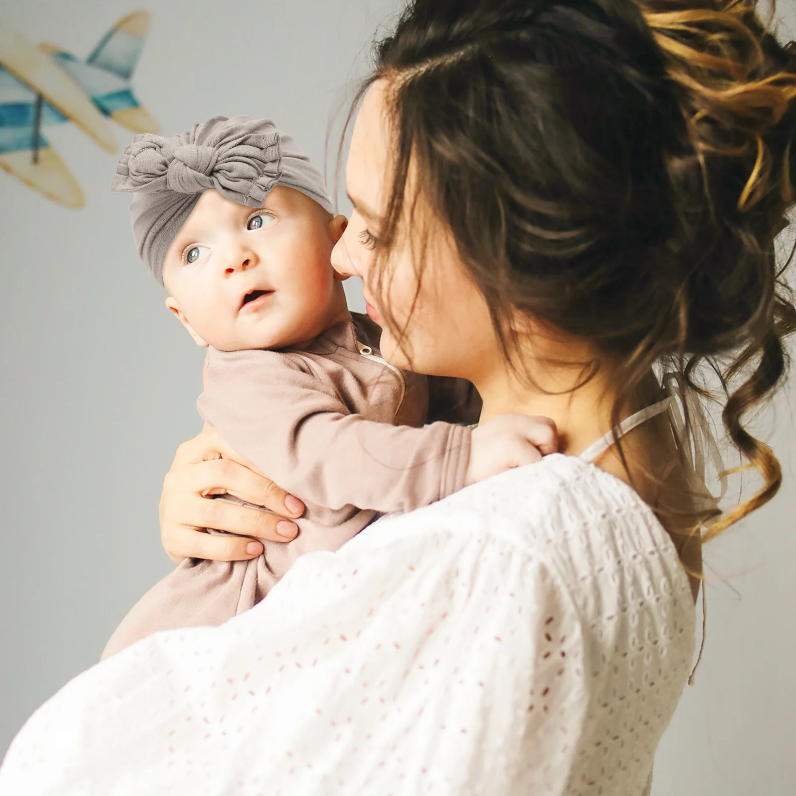 

3Pcs Winter Warm Hats Bow-Knot Pullover Hats Ear Protection Outdoor Headwear for Knotted Pullover Hat