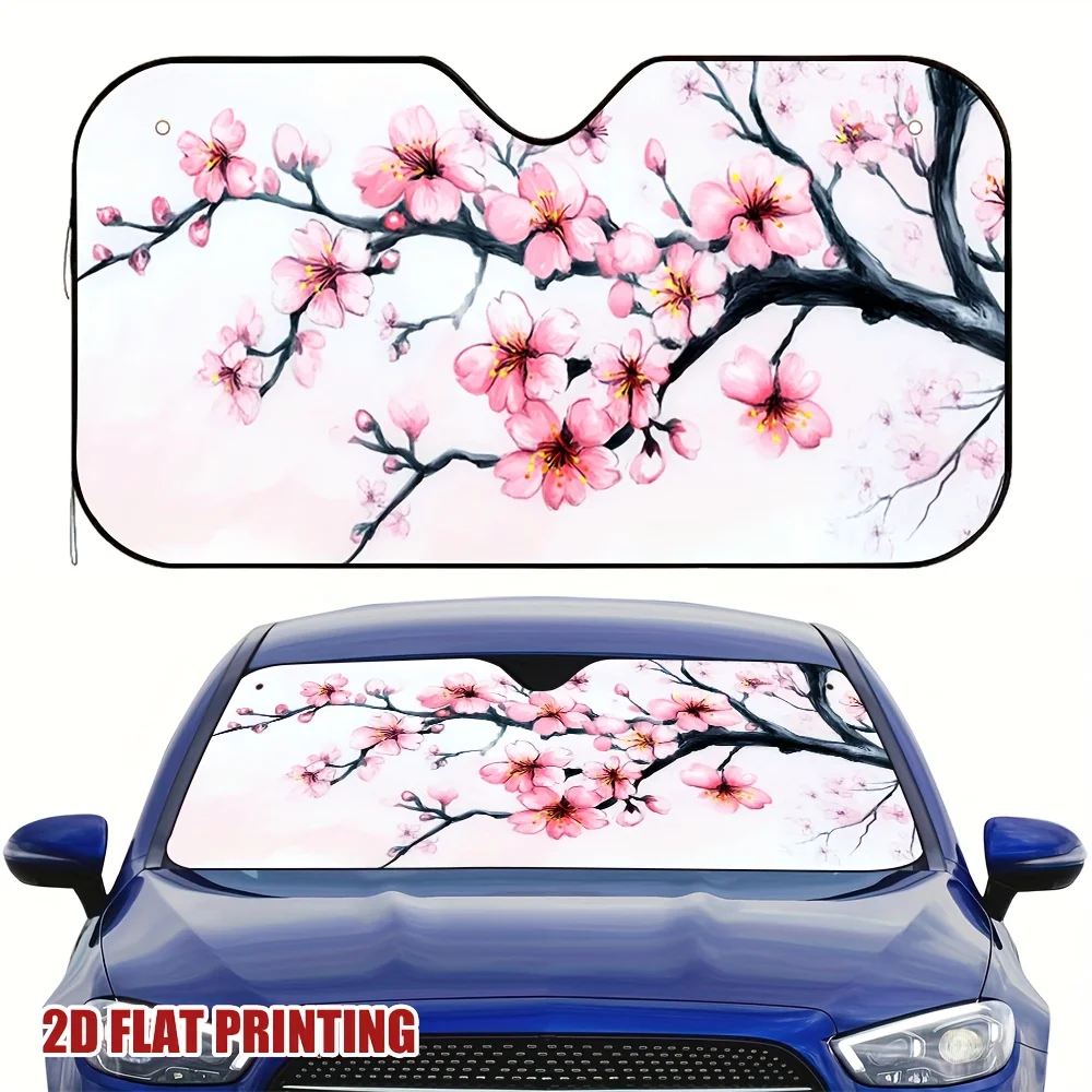 One Piece Of Cherry Blossom Branches For The Car Sun Visor, Designed For Multiple Stops And Lunch Breaks, Enhances Interior Comf