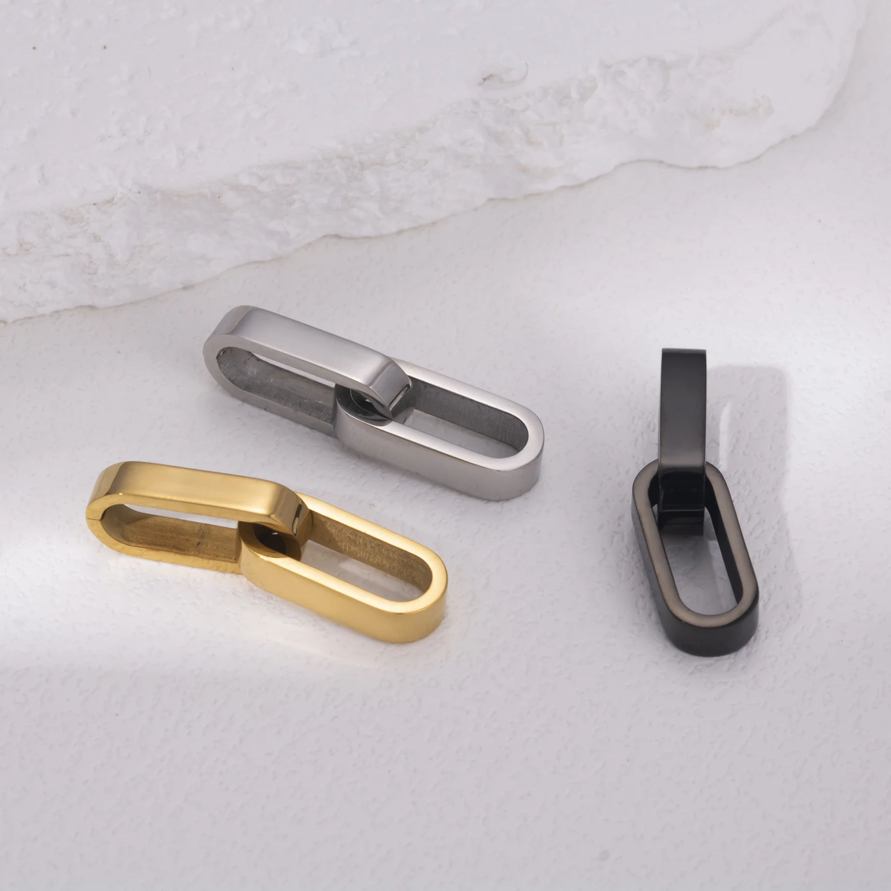 10Pcs/lot Oval Connectors Buckle High Quality Stainless Steel Clasp Accessories for DIY Jewelry Findings Making Supplies