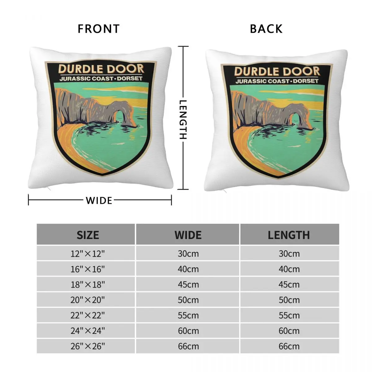 Durdle Door Jurassic Coast Dorset Square Pillowcase Polyester Linen Velvet Creative Zip Decor Pillow Case Home Cushion Cover