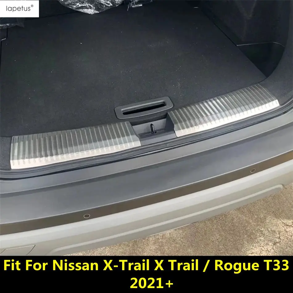 Amortecedor traseiro inoxidável para Nissan X-Trail, peitoril da porta, guarda do tronco, painel de proteção, acessórios do aparamento, X-Trail, desonesto T33, 2021-2024