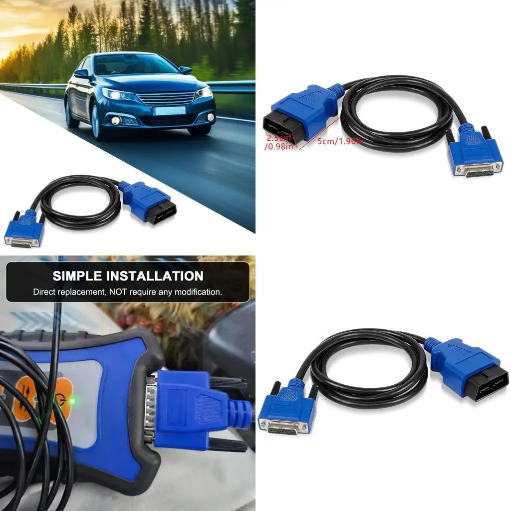 02de 493113 بلاستيك OBD2 محول الحبل التشخيصي 16 دبوس التصميم نقل البيانات السريعة لصيانة السيارات المهنية
