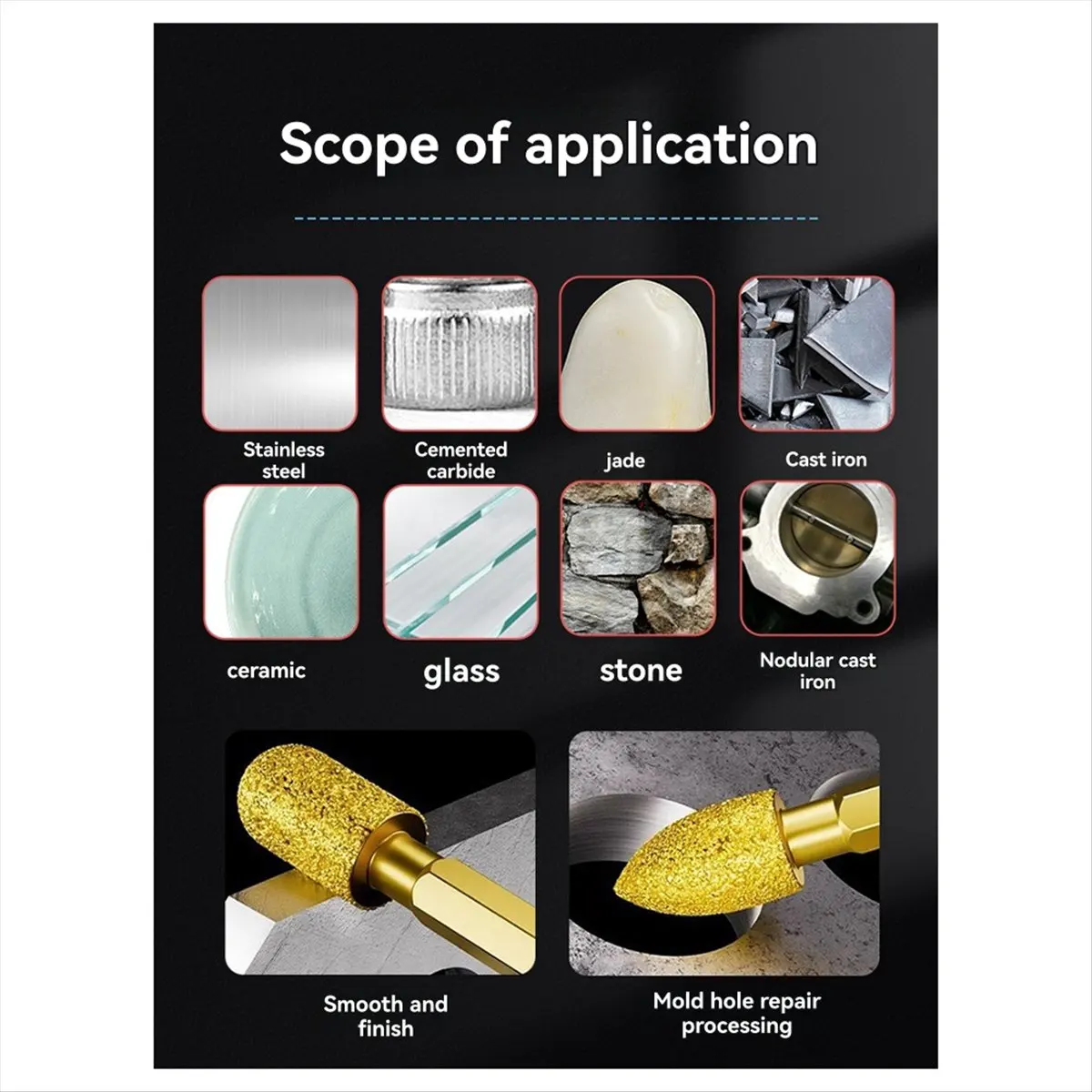Top Sale Grinding Head Hexagonal Handle Carbide Rotary File Cast Iron Stone Hand Drill for Glass Stone Rotary Tool