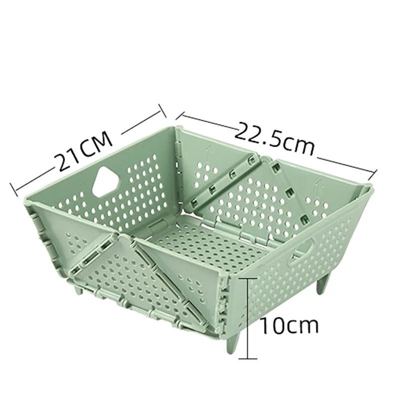 MAKE-Plastic Collapsible Colander - Foldable Drain Basket With Resting Feet - Kitchen Food Strainer - Space-Saving Easy To Use B
