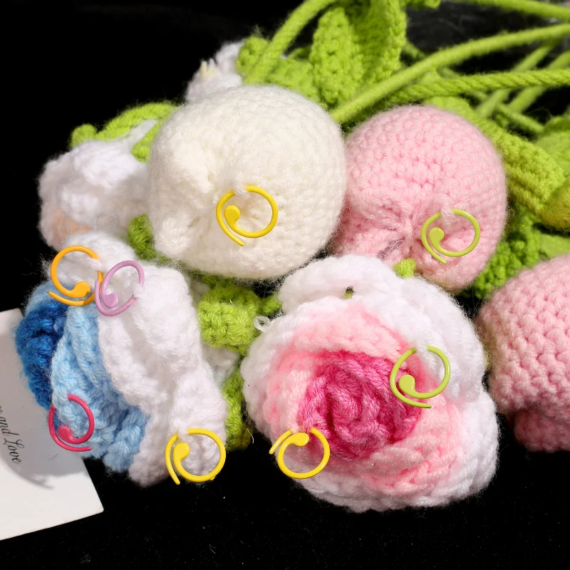 20/200x حلقات ماركر خياطة معدنية ماركر الكروشيه قفل الملونة خياطة خواتم ماركر الحياكة الكروشيه اكسسوارات #5