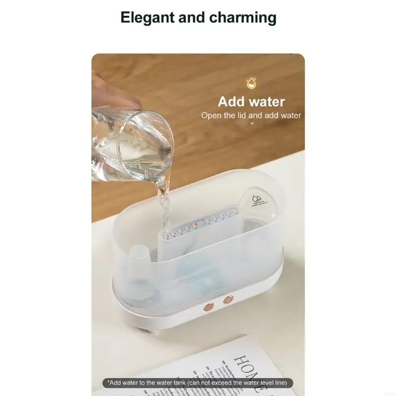 Phòng ngủ độ ẩm không khí Siêu phân lạnh Maker Maker Fogger Tinh dầu khuếch tán Desktop LED LED FLAME BỆNH NHÂN (225ML） N58D