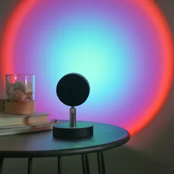 USB Rainbow Sunset Red Projector Led Night Light Sun Projection Desk Lamp for Bedroom Bar Coffee Store Wall Decoration Lighting