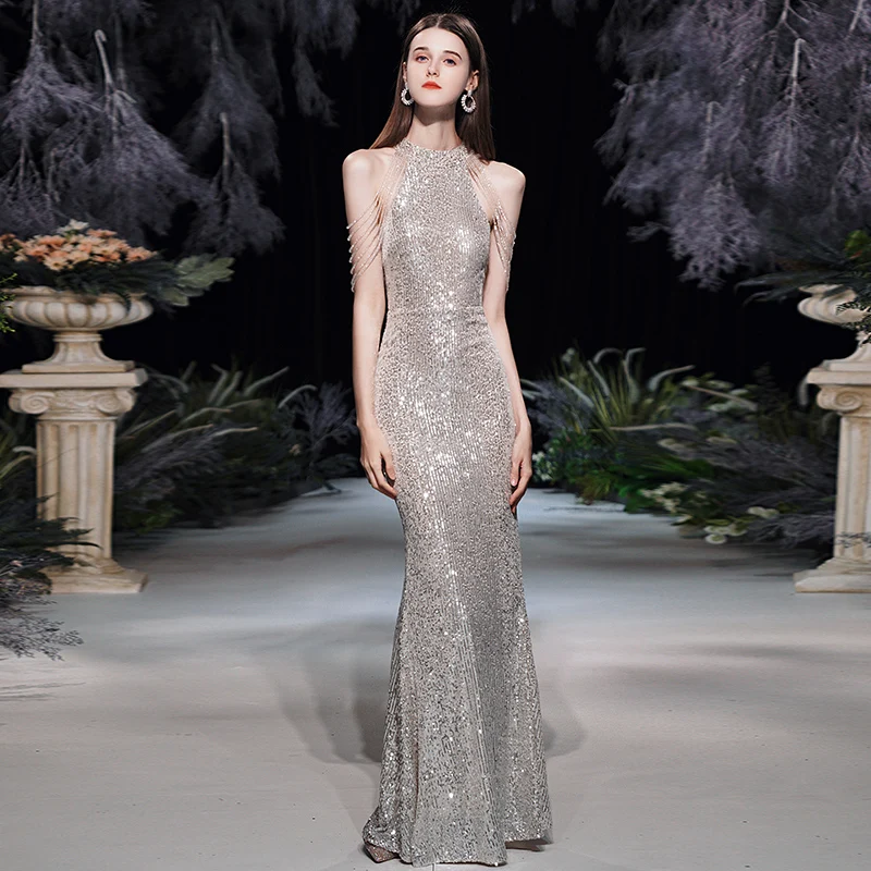 

Ele Long Tail Fi Tailed Evening Gown Sexy Glittering High Defn Queen Sle Formal Ball Dr Vanfen Brand