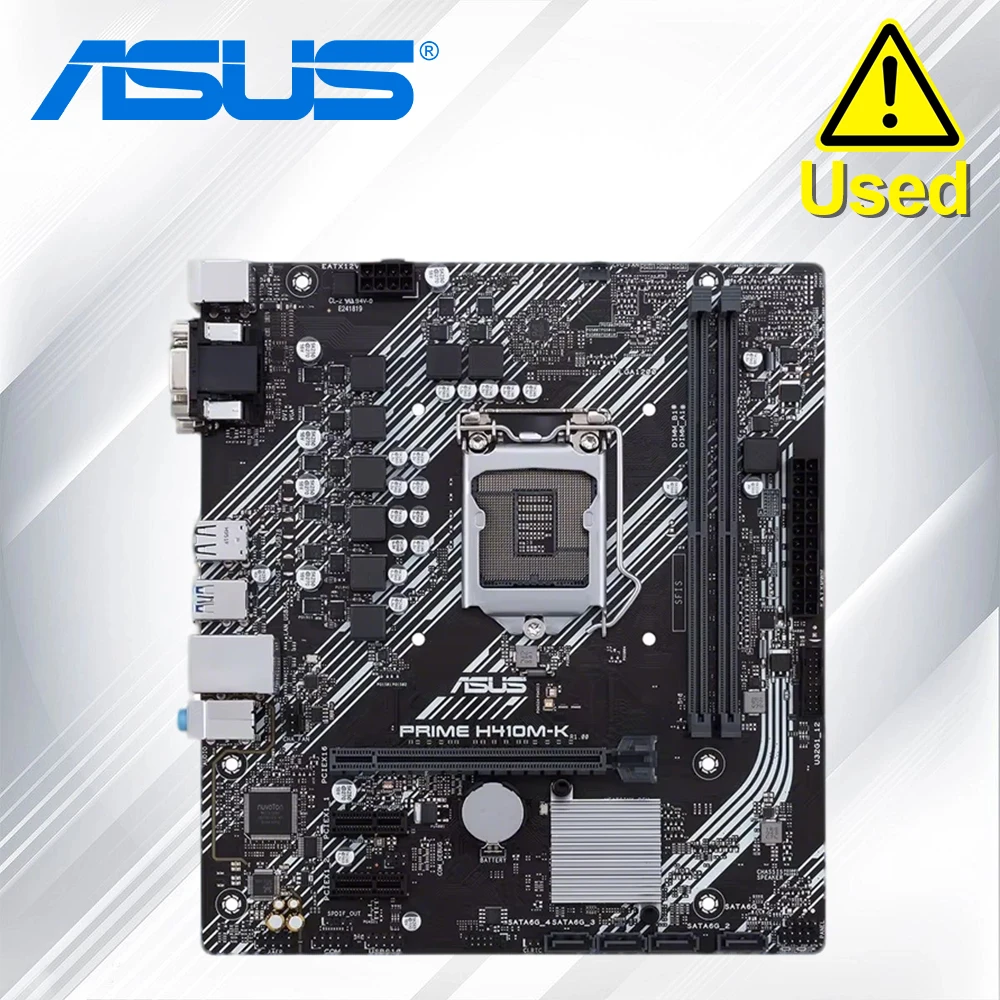 

Оригинальная материнская плата Asus PRIME H410M-K для настольных ПК, Intel H410 H410M DDR4, LGA 1200, i7/i5/i3, USB3.0, SATA3