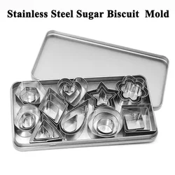 30Pcs Cookie Mold Stainless Steel Sugar Biscuit Press Stamp Embosser Cookie Cutter Cake Mould DIY Pastry Baking Accesories Tool