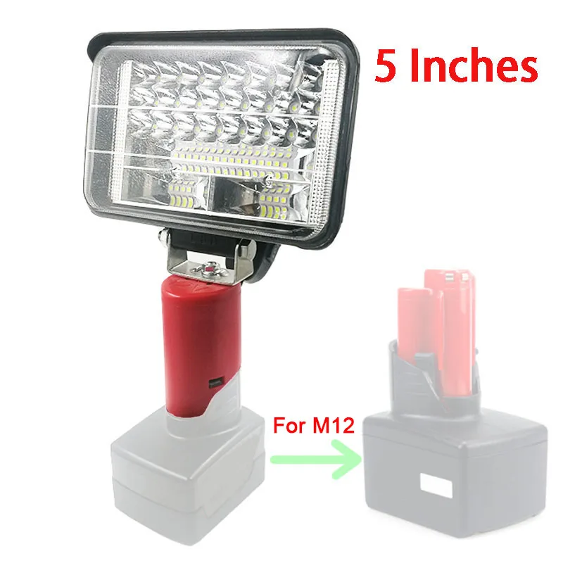 Lampe de travail LED pour voiture, torche électrique, lampe de bureau, budgétaire, Milwaukee, 12V, batterie Eddie ion, haut, bas, contrôle Ceam, N12