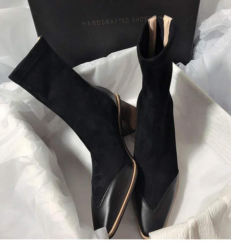 2023 New Winter Women's Ankle Boots Fashion Pointed Toe High Heel Short Boats Ladies Elegant Morder Bootties Boots Women