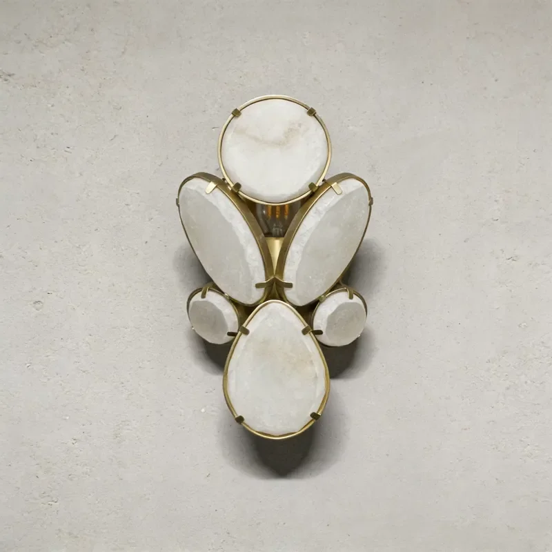 YH Minimalist Nordic Design LED Ceiling Light Antique Alabaster Stone Sconce Wall Lamp Vintage LED Indoor Bathroom Dining
