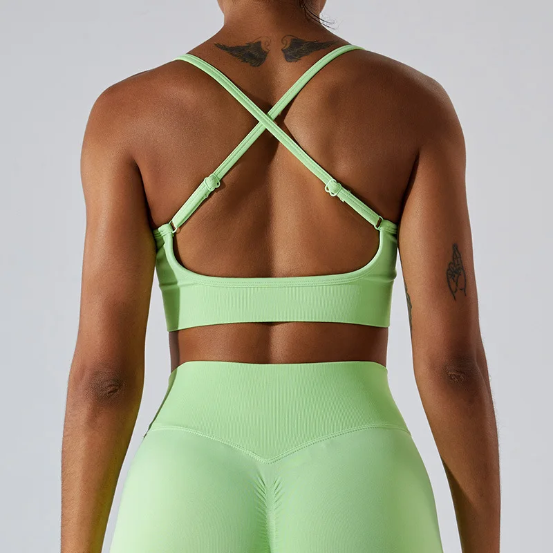 Nadanbao Woman Sports Bra Seamless Breathable Fashion Yoga Tops Back Cross Female Sportswear Backless Outdoor Exercise Clothing