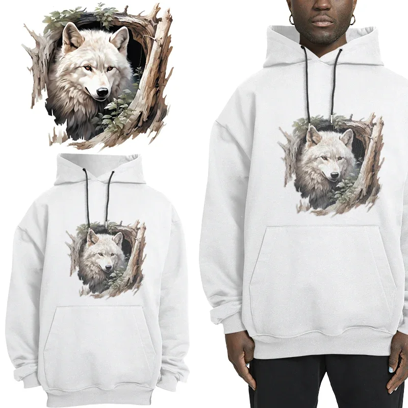 Animal wall design in the forest DTF Thermo Sticker Decals Heat Transfer On Clothes Iron On Patch For Hoodies Press Printing view 2