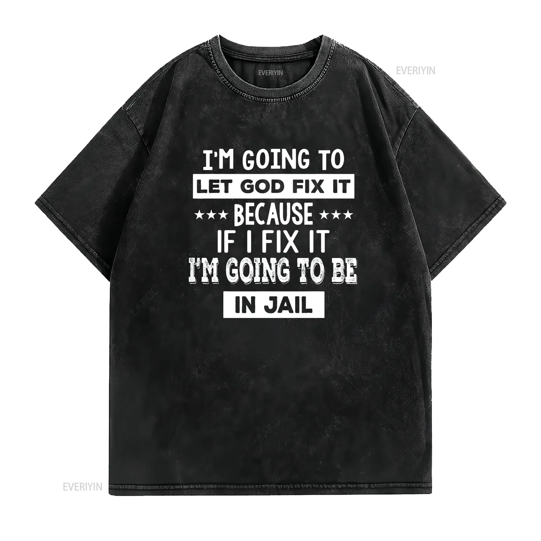 سأذهب إلى دع الله إصلاحه لأن إذا كان تي شيرت فريد ورائع للنساء قطع علوية صيفية مع شخصية عتيقة مغسولة