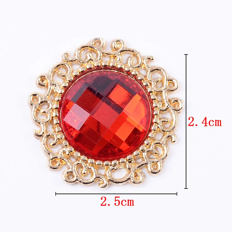 10Pcs 24*25mm Hexagram Acrylic Metal Snap Button Decoration DIY Hand-Stitched Exquisite Bow Hair Accessories