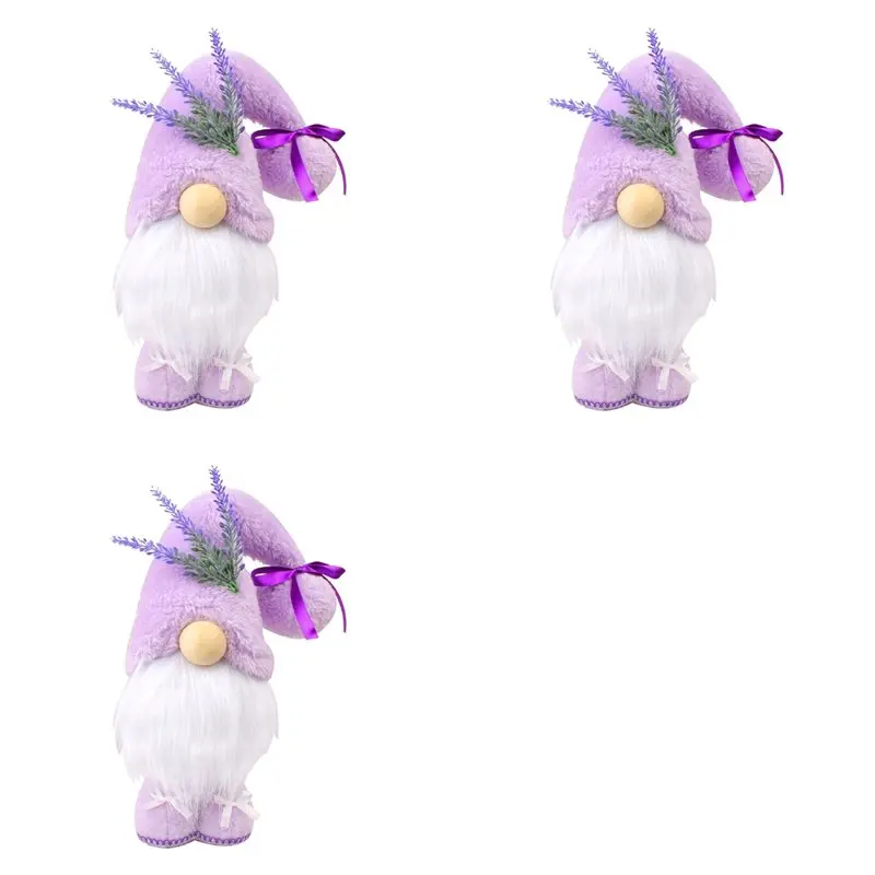 

3X лавандовые шведские гномы украшения для дома пастельные фиолетовые весенне-летние многоуровневые подносы плюшевый декор скандинавский гном