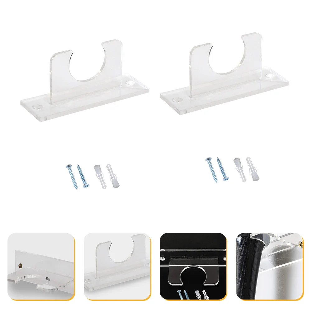 

2 Pcs Baseball Bat Wall Mount Racks Multi-functional Holder Softball Display Stand Bracket Acrylic Storage