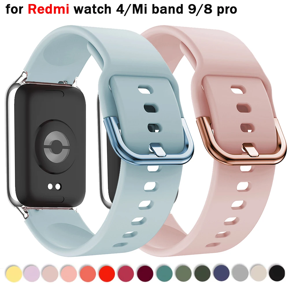 Sports Silicone Strap for Redmi Watch 4 Band for Xiaomi Mi band 9/8 pro Replacement Women Men Smart Watch WristBand Bracelet