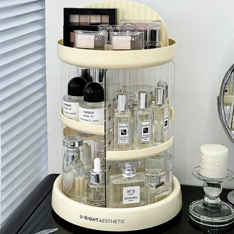 

Rotating Cosmetics Storage Box, Acrylic Skincare Shelf, Light Luxury Perfume Organizer, Home Dresser Tidying Solution