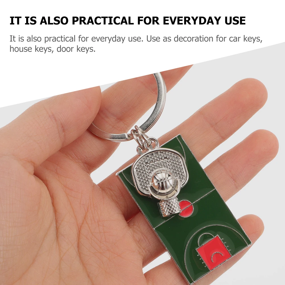 

3Pcs Basketball Keychain Basketball Court Pendant Zinc Alloy Lightweight Durable Keychains Sports Gifts Bag Decor