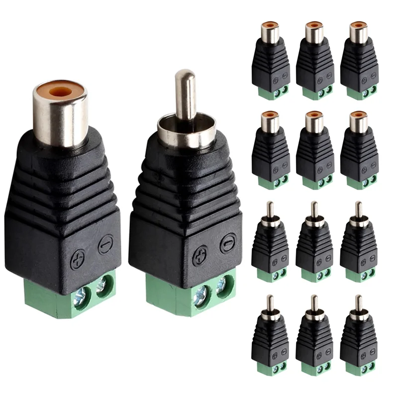 

5/20/100PCS RCA Terminal Block CAT5 To Camera CCTV Video Balun RCA Female or Male Jack AV Screw Connector Adapter Jack