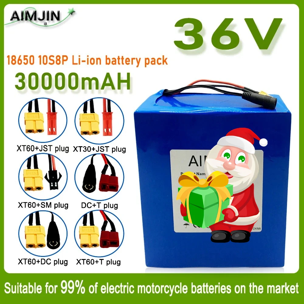 

2026 high-power 1500W built-in BMS 36V 30Ah 18650 10S8P A-class lithium battery pack, suitable for various energy storage backup