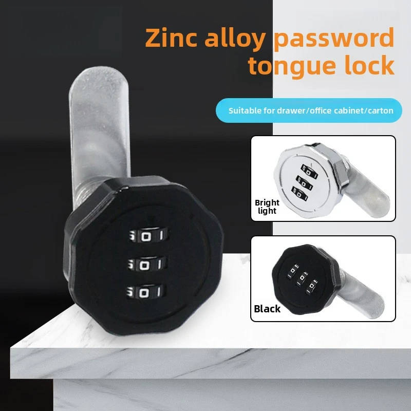 

Zinc Alloy Password Mailbox Lock Single and Double Door Lock Universal File Cabinet Furniture Password Turn Tongue Lock Locker D