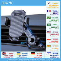 TOPK D42T Car Phone Mount , Extended Arm 3-Point Support Extendable Metal Hook Superior Stability Cell Phone Holder for Cars