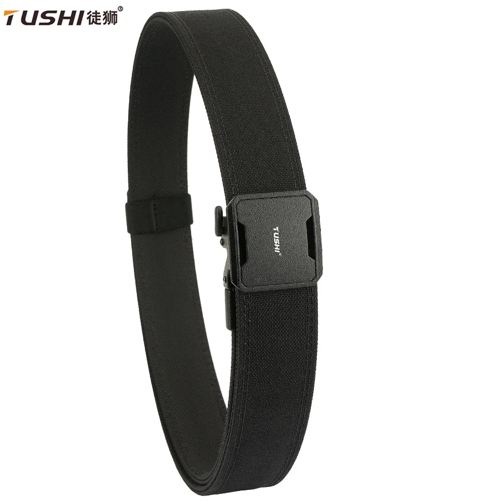 

TUSHI Brand Tactical double-layer thick waistband men's outdoor nylon waistband 3.8 Wide upgraded automatic buckle gun waistband