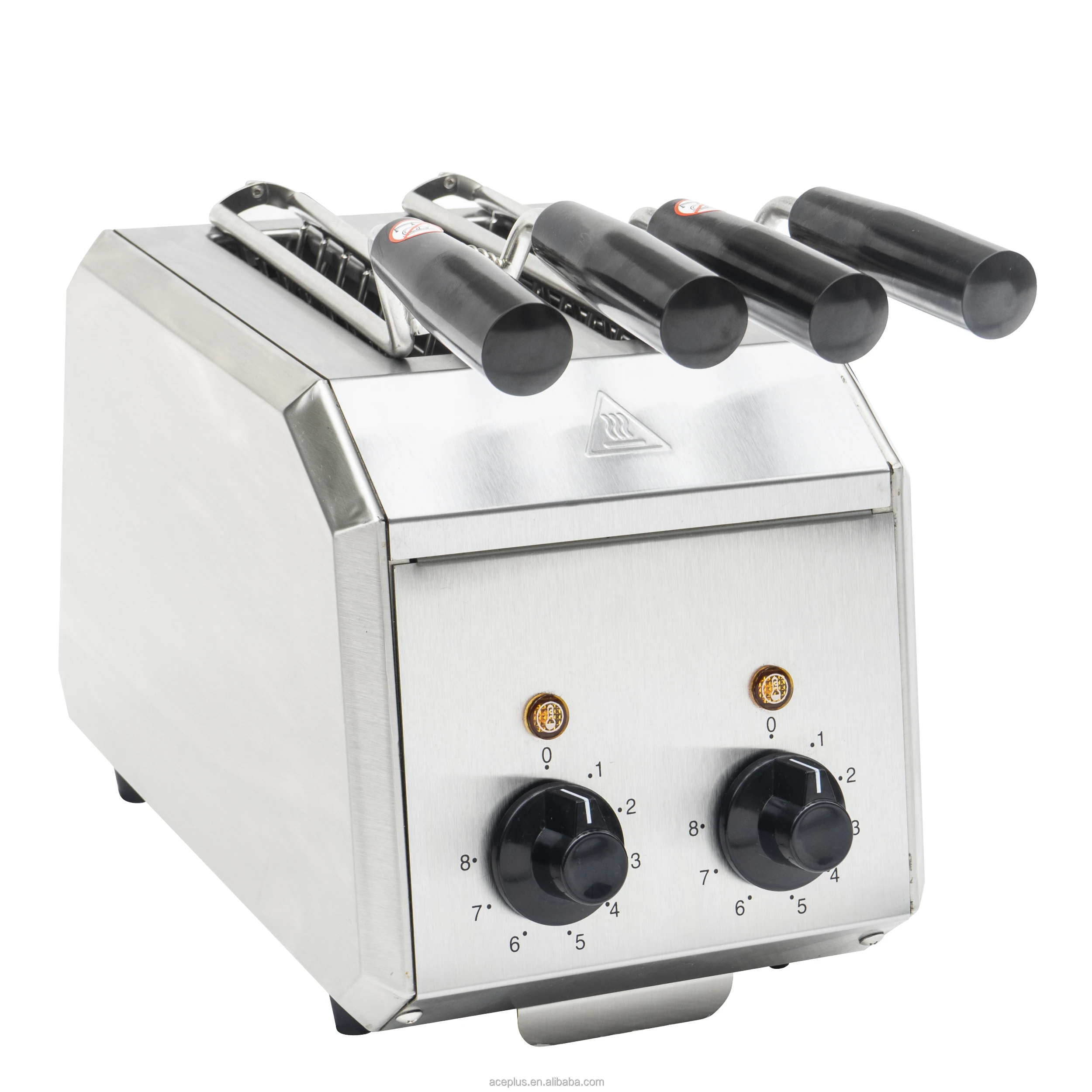 เครื่องทำแซนวิชขนมปังไฟฟ้าเชิงพาณิชย์ สแตนเลส 2 แหนบ พร้อมใบรับรอง CE