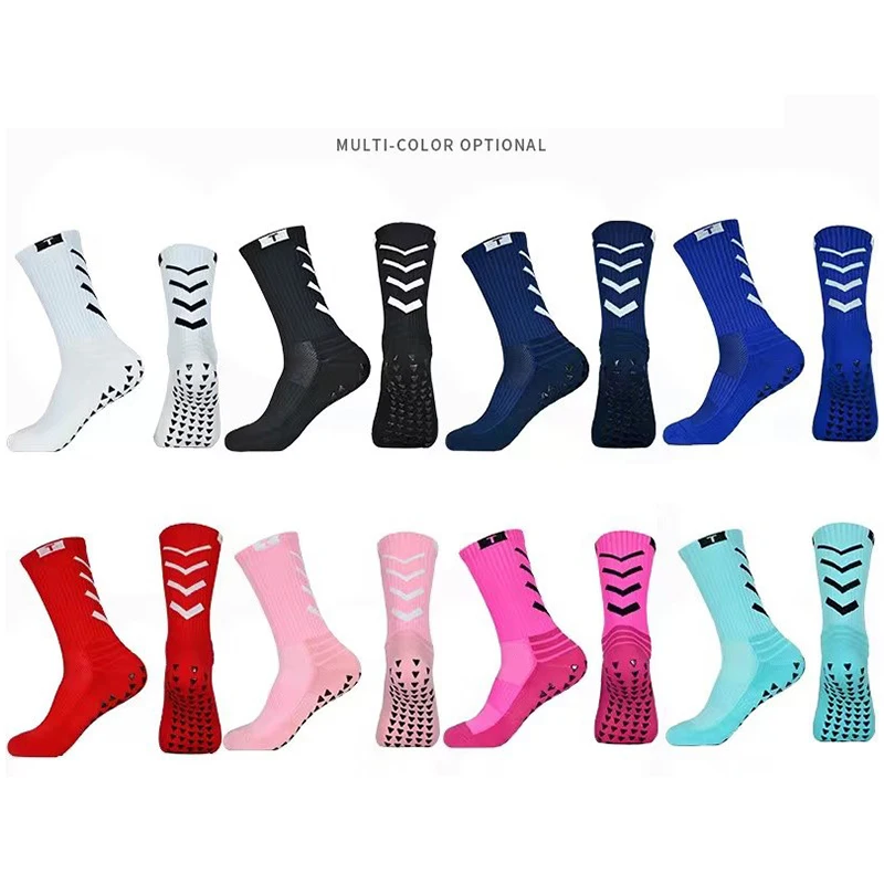 New Anti Slip Football Socks Breathable Towel Bottom Adults Men Women Sports Soccer Socks High Quality Soft Cycling Grip Sock