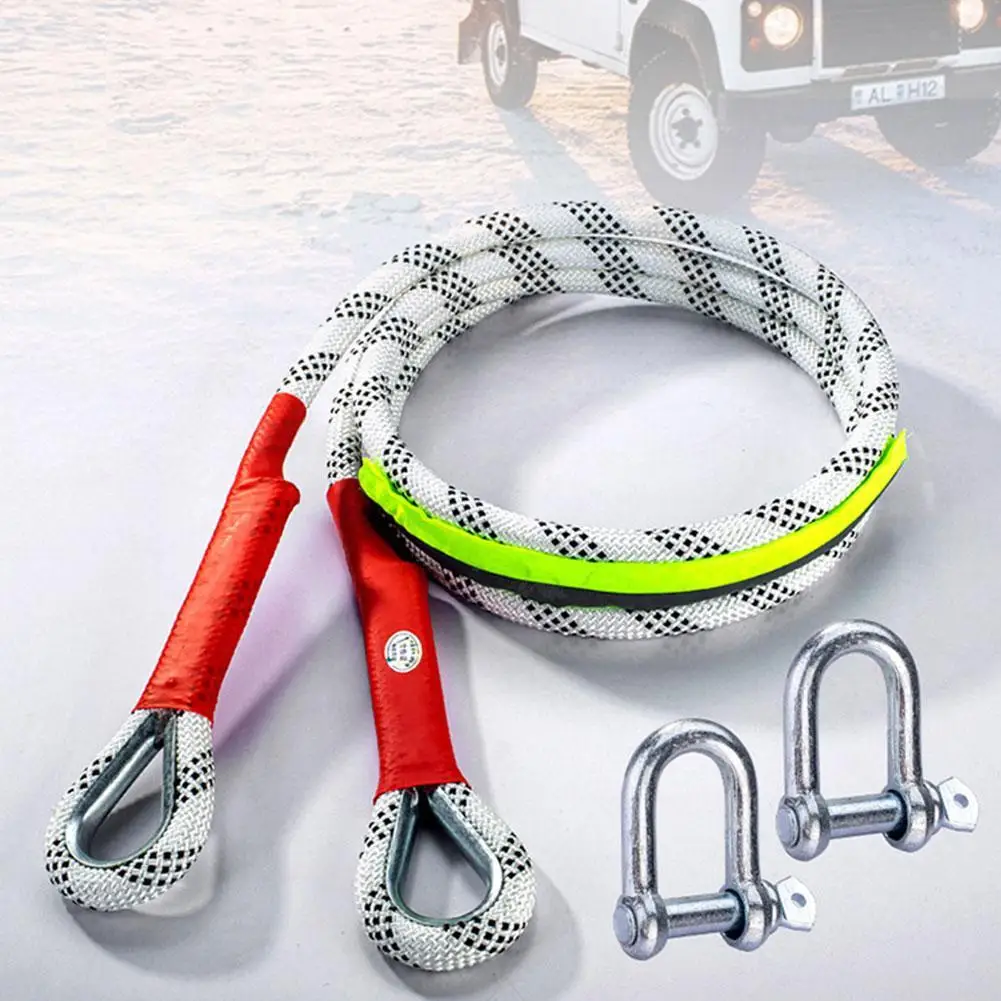 1pcs 3/5Tons Car Tow Rope Outdoor Off-road Trailer Emergency Rescue Rope Thicker Nylon Pulling Wear-resistant Car Towing Rope