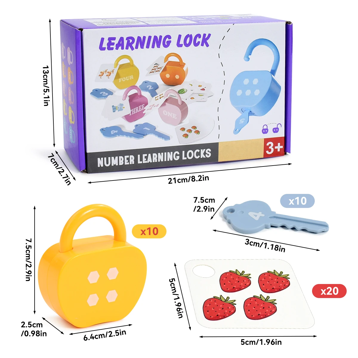 10 Set Apple Locks Schlüssel Karten Passende Spielzeuge Kinder Bildungs Lernen Passenden Zählen Homeschool Mathematik Spielzeug Geschenk für 3 + Kind