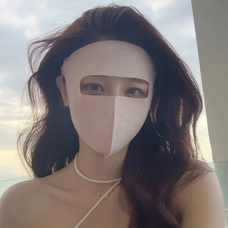 Premium Ice-Silk Full-Face Sun-Blocking Mask - Breathable UV Protection for Women, Summer Bikini Essential