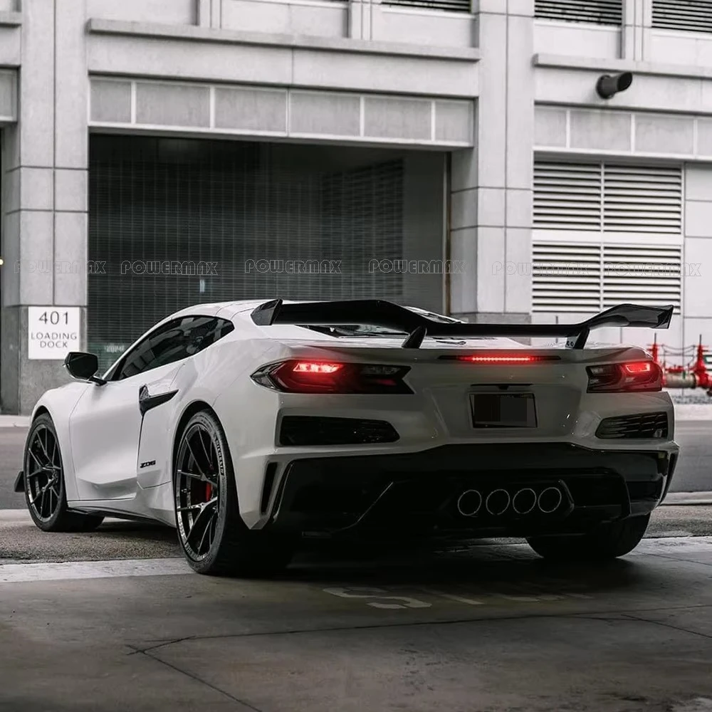 

Оптовая продажа мокрые углеродное волокно заднее крыло багажника для Corvette C8 Z06 крыло из углеродного волокна