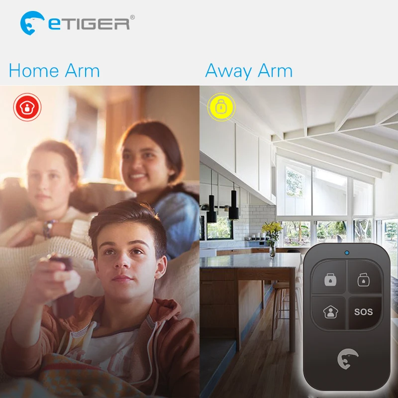 eTIGER ES-RC1N 433 MHZ Wireless High-performance Remote Contro is compatible with every eTIGER Secual system Home Security