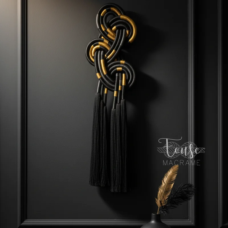 Unique Macrame Wall Hanging Handmade Colorful Cotton Rope Knotted Ring Tassel Wall Art Home Decoration