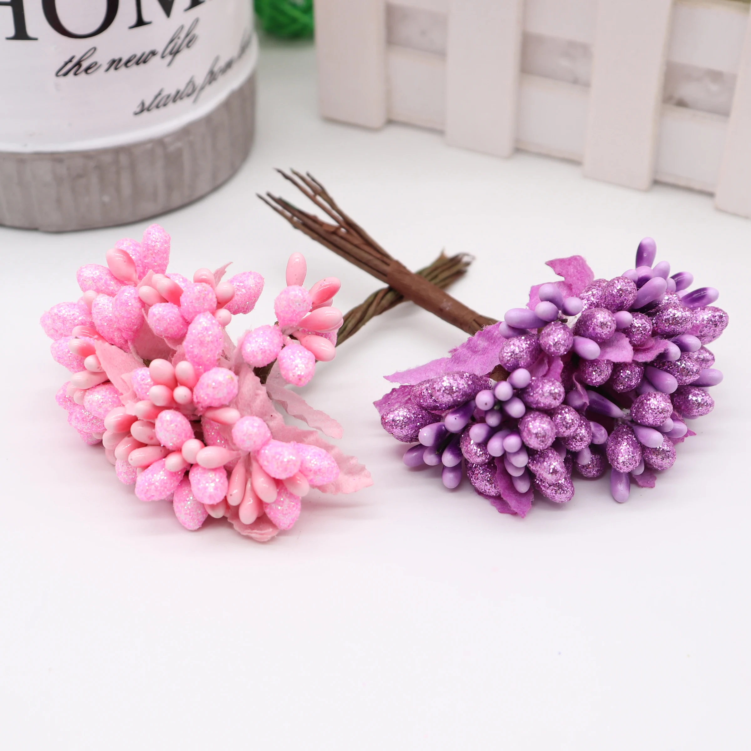 10 قطعة DIY بها بنفسك سكرابوكينغ إكليل الزخرفية وهمية الزهور باقة الاصطناعي برعم السداة التوت Bacca زهرة للزينة الزفاف