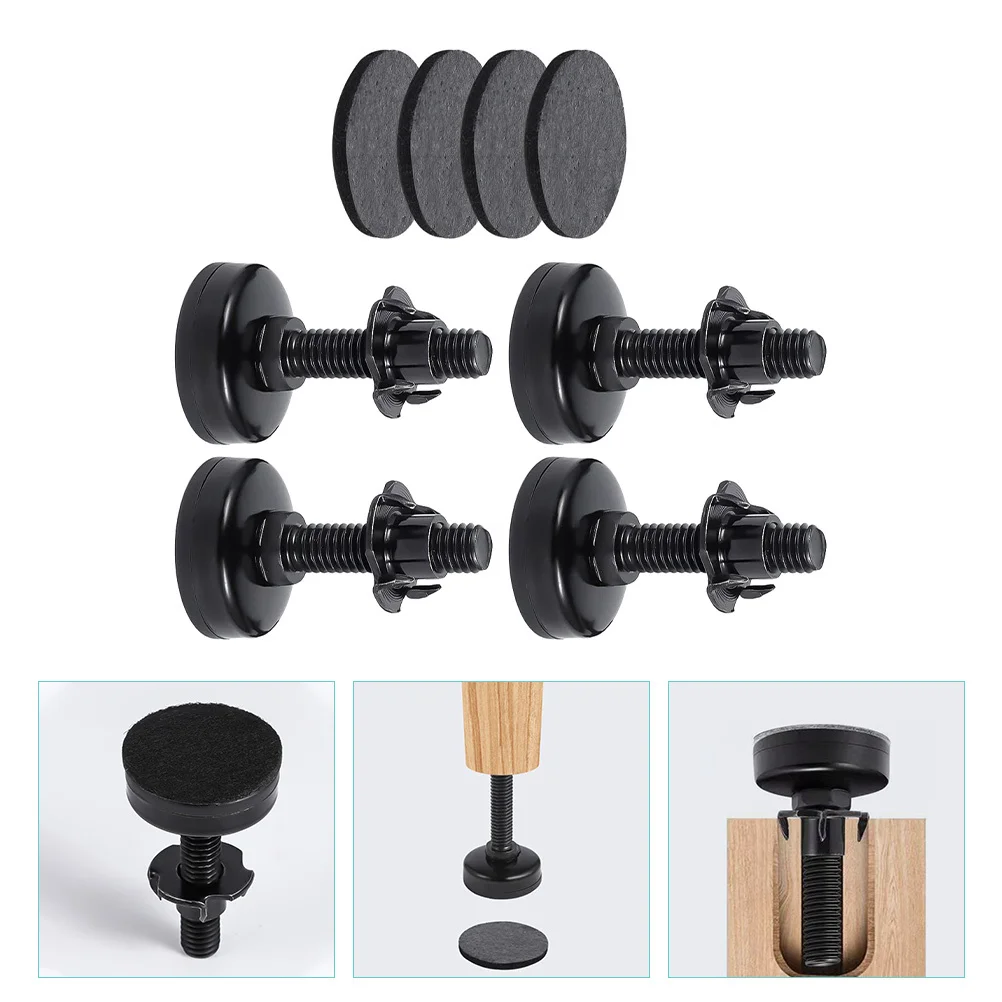 

4Pcs Furniture Leveler Adjustable Heavy Duty Carbon Steel Matte Black Floor Protector Furniture Feet Replacement