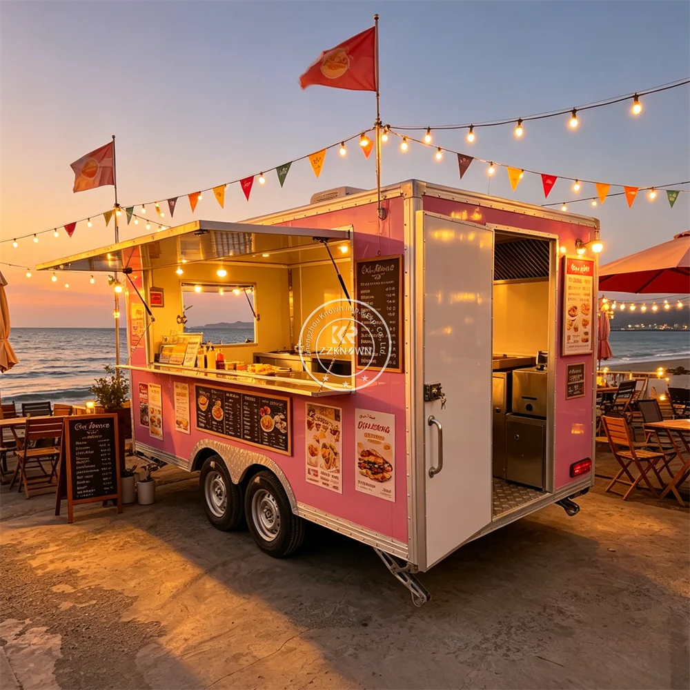 

Commercial Mobile Catering Food Truck Coffee Ice Cream Burger Snack Catering Truck Outdoor Street Food Trailer Fully Equipped