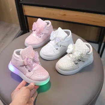 어린이 테니스 LED 스니커즈, 용수철 및 가을 어린이, 소년 빛나는 신발, 어린이 아기 소녀 유아 신발, 라이트 업 발광, 2024 